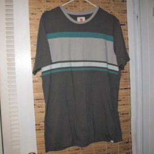 Quiksilver Men's Gray Striped Short Sleeve Skate/Surf T-Shirt (*Tag Size: L)